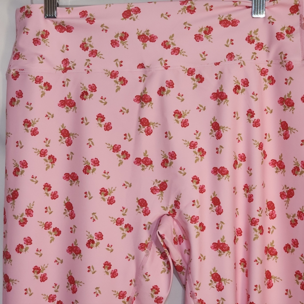 NWT Ampersand Pastel Pink Floral Leggings Balletcore Y2K Athleisure Size XL & 3X - Picture 10 of 16
